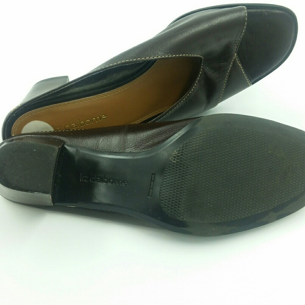 LIZ CLAIBORNE l Brown Leather Mules - Picture 7 of 8